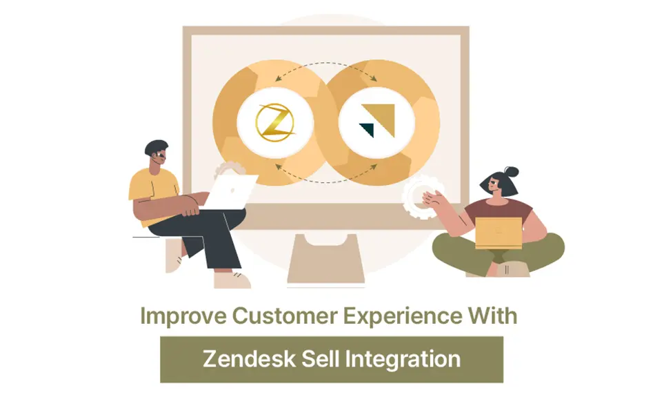Diagram showing Zendesk Sell integration with Zuper to improve customer experience through connected workflows