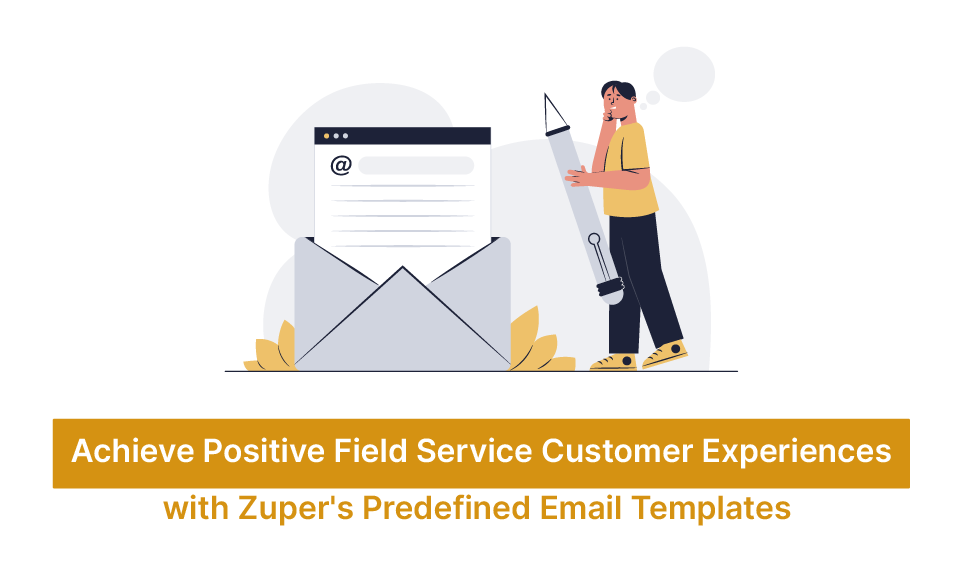 Person holding a large pen reviewing an email template emerging from an envelope