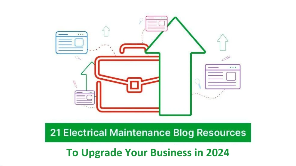Briefcase with upward arrow surrounded by web browser icons representing business growth resources