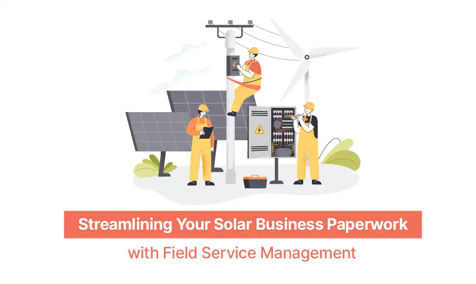 Solar technicians installing panels and servicing electrical equipment at a renewable energy site