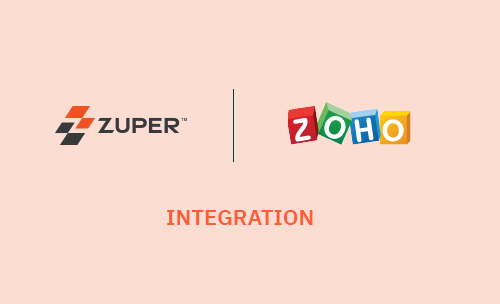 Zuper and Zoho logos side by side indicating software integration partnership