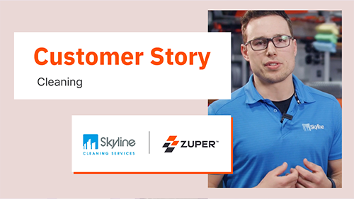 Skyline Cleaning Services representative sharing their customer experience with Zuper field service management