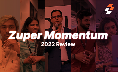 Zuper team members presenting at company event for 2022 year-in-review celebration