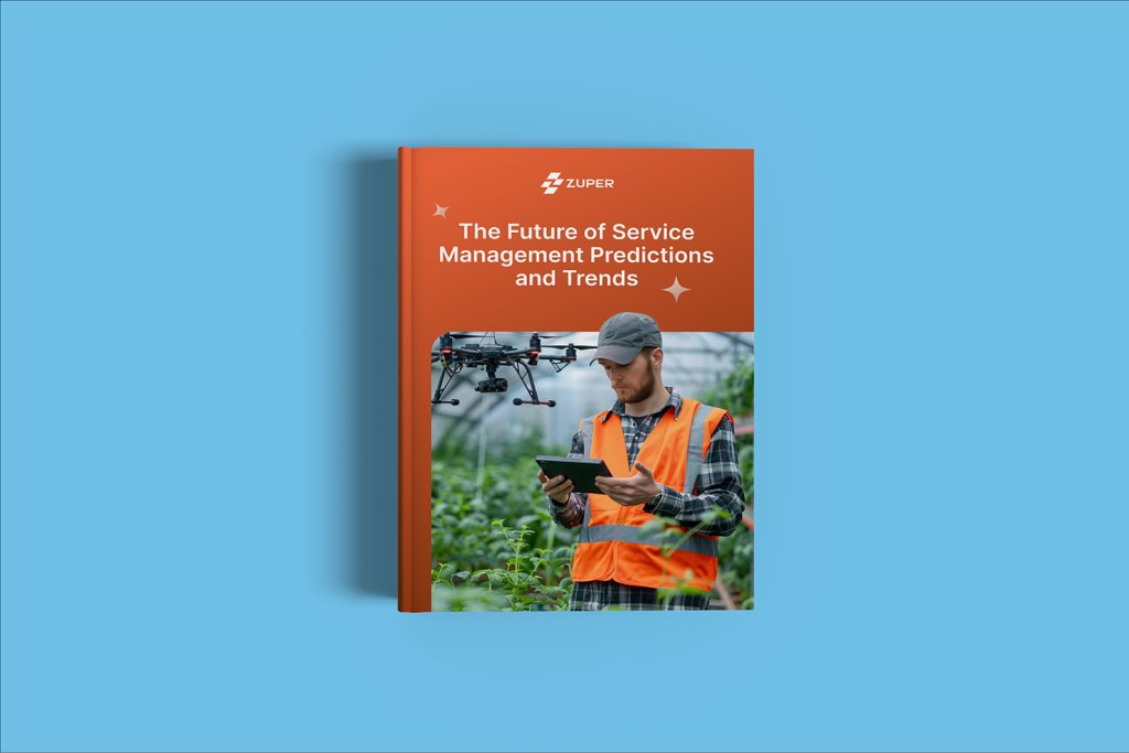 Field service technician using tablet to control drone for agricultural monitoring in greenhouse