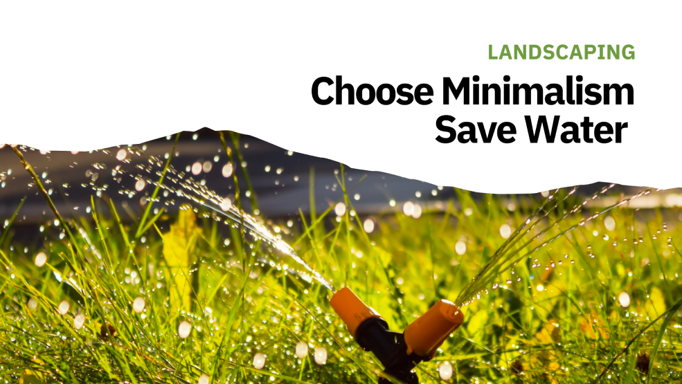Lawn sprinkler watering grass, illustrating water-conscious landscaping choices for field service professionals.
