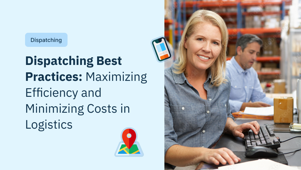 Dispatcher at warehouse workstation managing logistics operations with mapping and mobile tracking tools