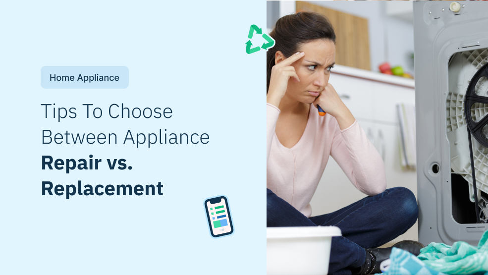 Woman sitting on floor looking frustrated while examining an open dryer with laundry basket nearby