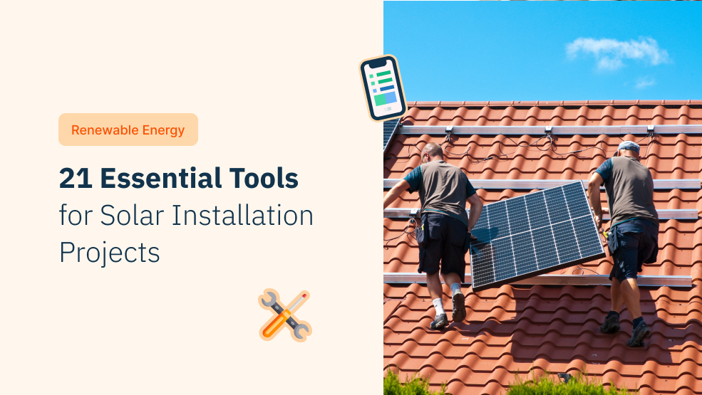 Two technicians carrying a solar panel up a terra cotta tile roof during a residential installation
