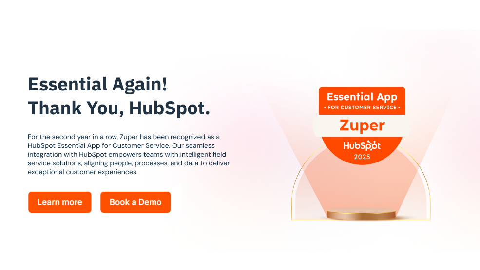 Zuper Named a HubSpot Essential App for the Second Consecutive Year